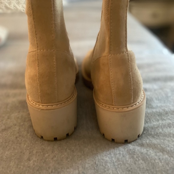 MIA Lug Sole Suede Tan Ankle Boots - Picture 3 of 7